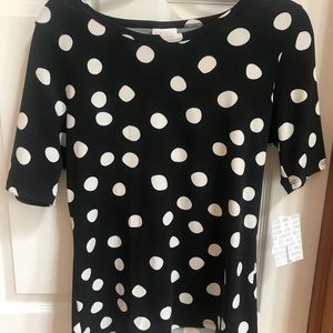 Lularoe Large Gigi Black Whitel Polka Dots HTF NWT